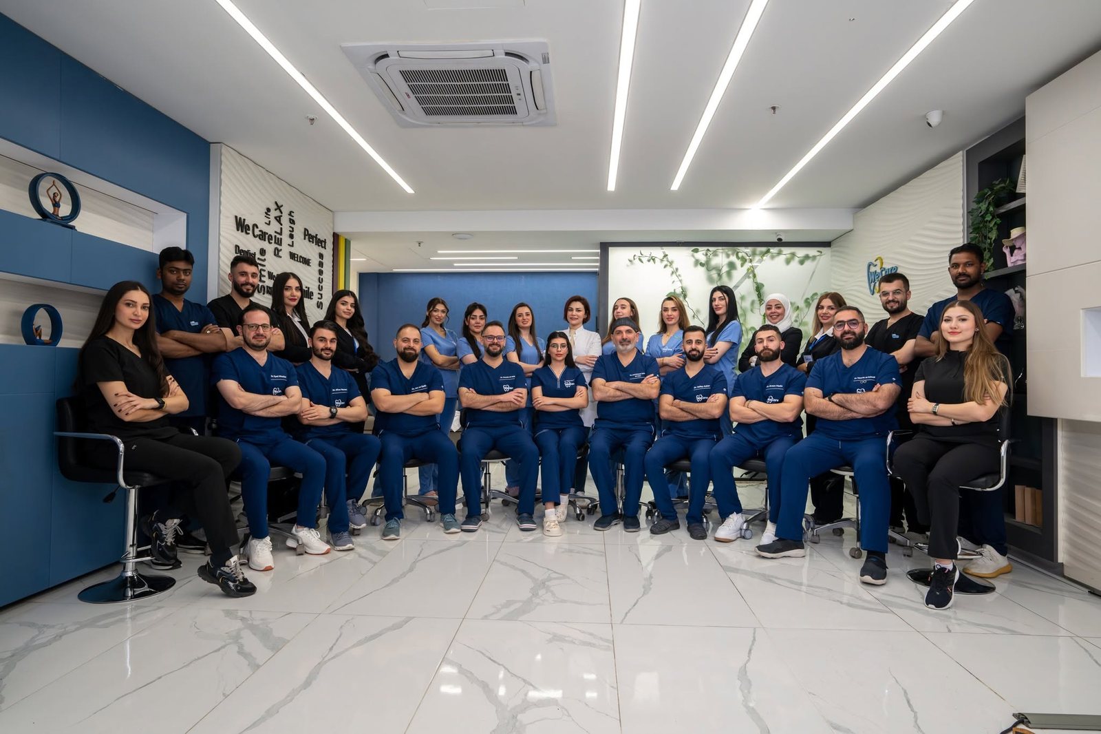 The full WeCare team inside the center